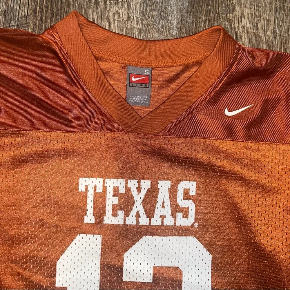 VTG Texas Longhorns‎ Jersey S 8/10 Burnt Orange NCAA Football #12 Mesh Nike KIDS